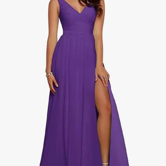 fitted lace wedding dress Plus Size Purple Bridesmaid Dresses Detachable Puffy Long Sleeves Lavender / Customization